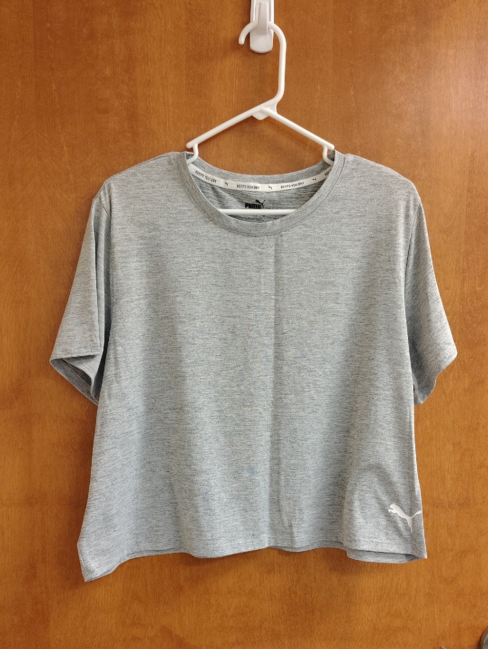Puma Light Gray Short Sleeve Cropped Tee